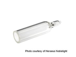 Photoionisation lamp, Heraeus type PKR 106, RF-excitation, filling gas krypton, 10.0 + 10.6eV