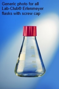 Erlenmeyer flask with screw cap, PTFE seal, graduated, 100ml, GL-25