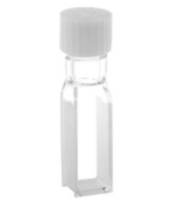 Macro absorption cuvette with screw cap, optical glass, lightpath 10 mm