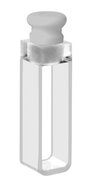 Macro absorption cuvette with PTFE stopper, optical glass, lightpath 1 mm