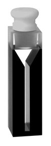 Micro absorption cuvette with PTFE stopper, UV quartz, self-masking, lightpath 50 mm