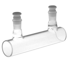 Lange zylindrische Polarimeter-Küvette mit PTFE-Stöpseln, UV-Quarz, Schichtdicke 100 mm