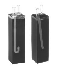 Sub-Mikro-Absorptionsdurchflussküvette, optisches Glas, selbstmaskierend, Schichtdicke 10 mm, Kammer-Ø 1,5 mm