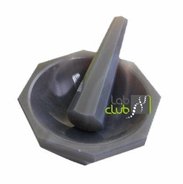 Achatmörser: 139mm AD oberer Rand, 122mm ID, 56mm Gesamthöhe, 30mm Tiefe, 170ml. Pistille 138mm lang