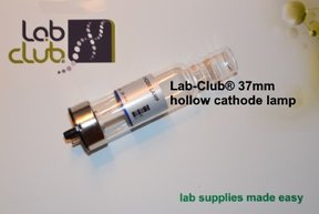 Hollow cathode lamp, Ag, 37mm/1.5", standard 2-pin. Quartz window. Fill gas Ne. Lifetime 5000 mA/h