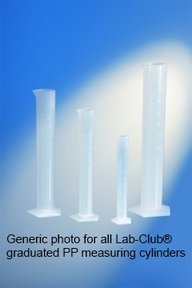 PP measuring cylinder, hexagonal base, raised scale, autoclavable, 10ml