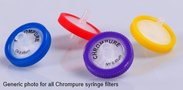 ChromPure Spritzenfilter, hydrophiles PTFE, 13mm Ø, 0,22µm, ohne Vorfilter. Pkg. à 100 Stück