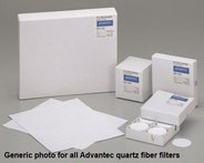 Quartz fiber filter, grade QR-100, 70mm Ø, 85g/m², 0.38mm thick. No binder, max. temp. 1000 °C. Excellent chemical resistance, biologically inert. Air pollution analysis; sample acidic gases at over 500 °C. Pack of 100