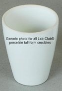 Crucible, porcelain, tall form, 40mm high, 50mm OD, 40ml