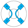 4-Wege-Flußauswahlventil, 2,44mm (0,096") Bohrung - OHNE Motor