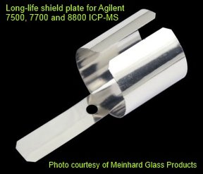 Platinum long-life shield plate for Agilent T-Mode, 7500a/c/ce/cs, 7700, 7800, 7900, 8800