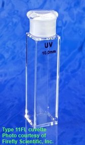 Macro fluorescence cuvette with glass cap, optical glass, lightpath 10 mm