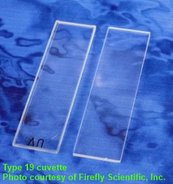 Circular dichroism cuvette, rectangular with U-shaped chamber, UV quartz, demountable, lightpath 0.1 mm