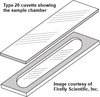 Circular dichroism cuvette, rectangular with oval chamber, IR quartz, demountable, lightpath 0.1 mm