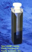 Micro raised-bottom absorption cuvette with PTFE cover, UV quartz, self-masking, lightpath 5 mm