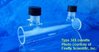 Long cylindrical polarimeter cuvette with screw caps, UV quartz, lightpath 100 mm