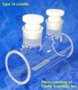 Long cylindrical polarimeter cuvette with PTFE stoppers, UV quartz, lightpath 50 mm