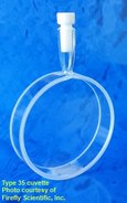 47 mm ID cylindrical polarimeter cuvette with PTFE stopper, optical glass, lightpath 20 mm