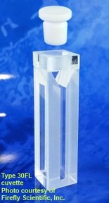 Mikro-Fluoreszenzküvette mit PTFE-Stöpsel, optisches Glas, Schichtdicke 10 mm