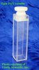 Macro fluorescence cuvette with PTFE stopper, optical glass, lightpath 40 mm