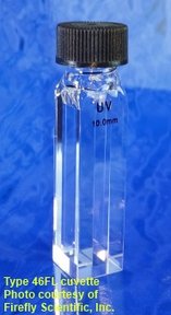 Semi-micro fluorescence cuvette with screw cap, UV quartz, lightpath 10 x 4 mm