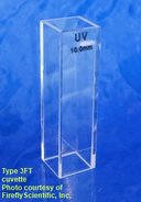 Bodenlose Makro-Fluoreszenz-Durchflussküvette, optisches Glas, Schichtdicke 10 mm
