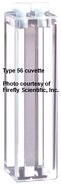 Tandem fluorescence cuvette (divided chamber) with PTFE stopper, IR quartz, lightpath 10 mm