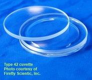 Circular dichroism cuvette, round with round chamber, IR quartz, demountable, lightpath 0.1 mm