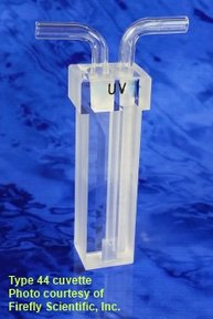 Semi-micro flow-through absorption cuvette with detachable quartz tubes, IR quartz, lightpath 10 mm