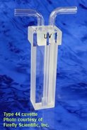 Semi-micro flow-through absorption cuvette with detachable quartz tubes, IR quartz, lightpath 10 mm