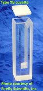 Semi-micro raised-bottom absorption cuvette with PTFE cover, IR quartz, lightpath 10 x 1 mm