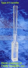 Macro absorption cuvette, quartz-to-glass graded seal tube, IR quartz, lightpath 0.5 mm