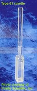 Macro absorption cuvette, quartz-to-glass graded seal tube, IR quartz, lightpath 0.5 mm