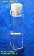 Macro cryogenic fluorescence cuvette with PTFE stopper, UV quartz, lightpath 10 mm