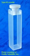 Cryogenic absorption cuvette with PTFE stopper, UV quartz, lightpath 10 mm