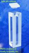 Halb-Mikro-Fluoreszenzküvette mit PTFE-Deckel, optisches Glas, Schichtdicke 10 mm