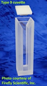Semi-micro absorption cuvette with PTFE cover, optical glass, lightpath 100 mm