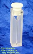 Standard micro absorption cuvette with PTFE stopper, optical glass, lightpath 1 mm