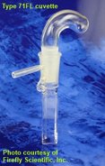 Macro anaerobic fluorescence cuvette with glass pouch for catching excess gas, UV quartz, lightpath 10 mm
