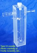 Absorption cuvette with water jacket and PTFE stopper, UV quartz, lightpath 10 mm