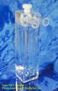 Fluorescence cuvette with water jacket and PTFE stopper, IR quartz, lightpath 10 mm
