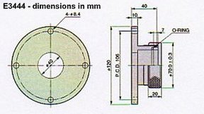 E3444 vacuum flange for L11798/-01 and L11799/-01 H2D2 light sources