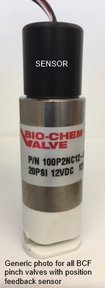 3-way pinch valve, type 100P3MP24-01SF