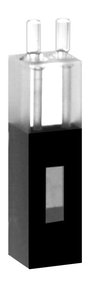 Sub-micro absorption flow-through cuvette, self-masking, optical glass, lightpath 10 mm, chamber 4 x 12 mm