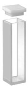 Macro absorption cuvette with PTFE cover, flat bottom, IR quartz, lightpath 100 mm