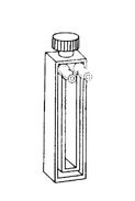 Absorption cuvette with water jacket, optical glass, lightpath 10 mm