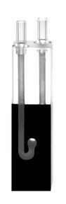 Absorption flow-through cuvette, self-masking, optical glass, lightpath 10 mm, chamber Ø 1.5 mm