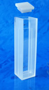 Tandem absorption cuvette (divided chamber) with PTFE cover, IR quartz, lightpath 10 mm - partition parallel to optical window