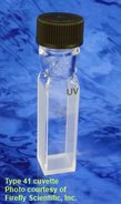 Macro absorption cuvette with screw cap, UV quartz, lightpath 1 mm