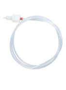 PFA sample connector for Meinhard small-bore nebulizers. Small-bore PTFE tubing connected with 70 cm encapsulated 0.15 mm ID micro capillary. Red marker